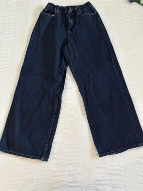 Uniqlo Kids Wide-Leg Dark Blue Denim Jeans Girls Size 13